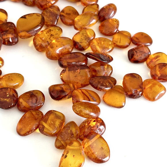 Vintage Natural Baltic Amber Gemstone Graduated Long Beaded Necklace 24" - Picture 10 of 13